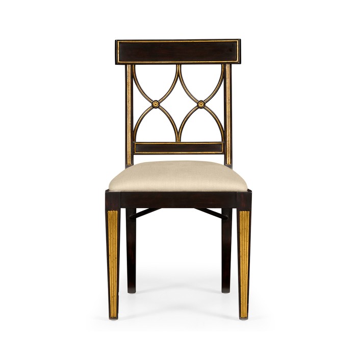Regency Black Painted Curved Back Side Chair