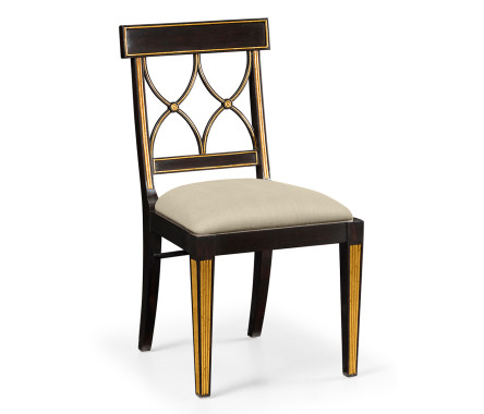 Regency Black Painted Curved Back Side Chair