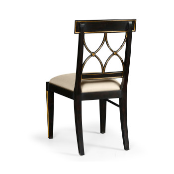 Regency Black Painted Curved Back Side Chair