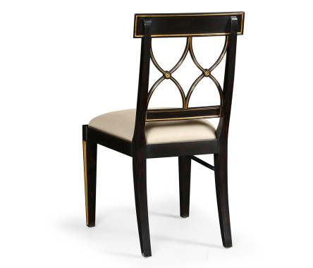 Regency Black Painted Curved Back Side Chair