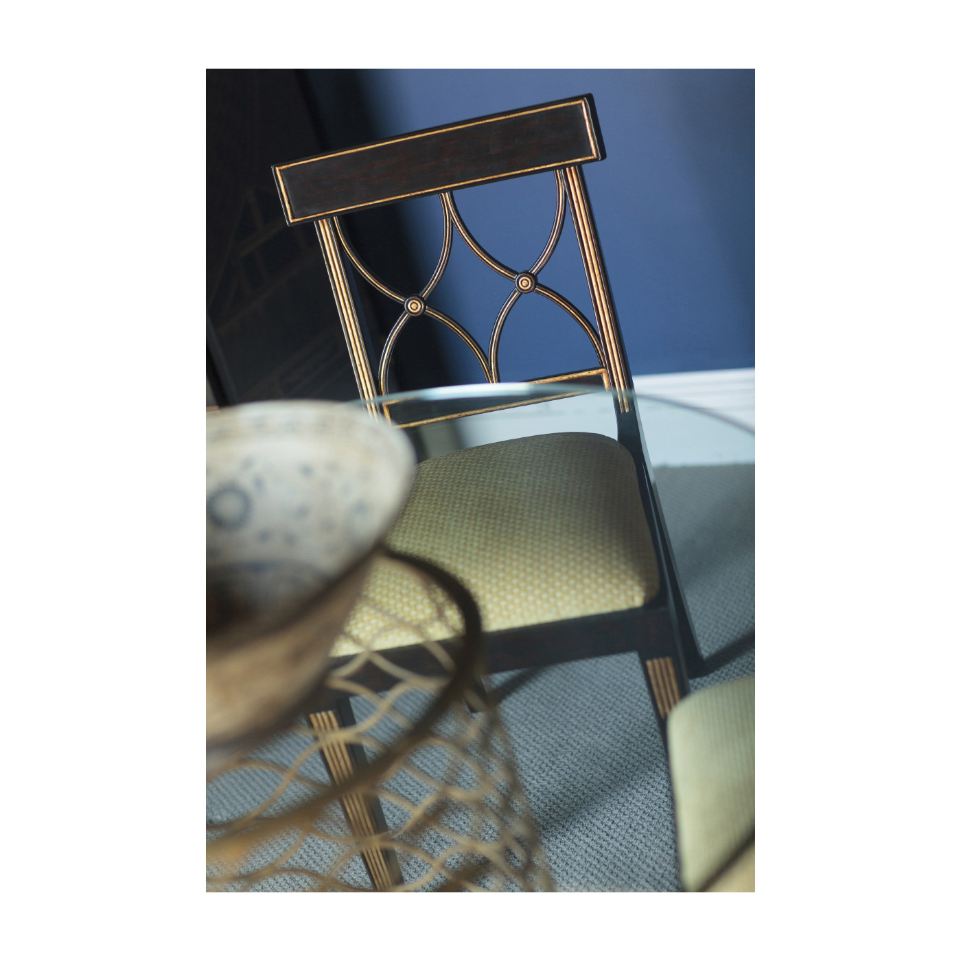 Regency Black Painted Curved Back Side Chair