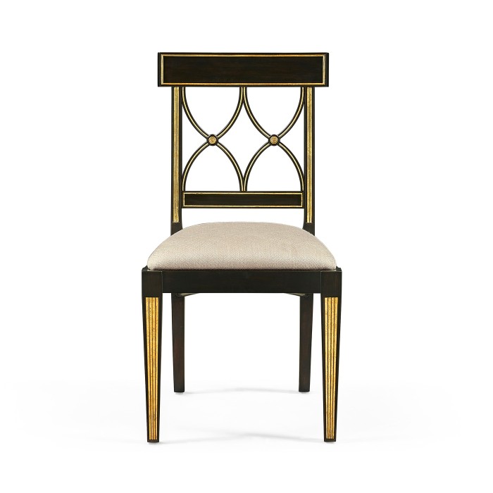 Regency Black Painted Curved Back Side Chair
