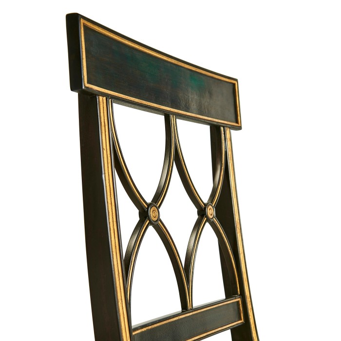 Regency Black Painted Curved Back Side Chair