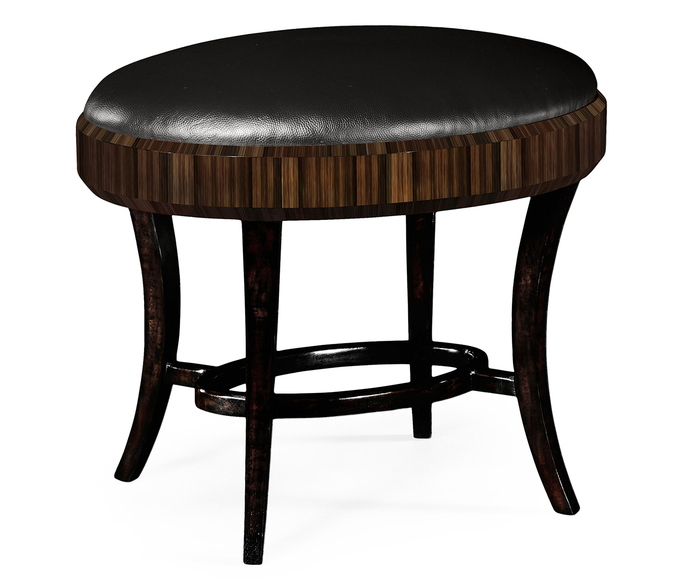 Rectangular Art Deco Macassar Ebony High Lustre Dressing Stool