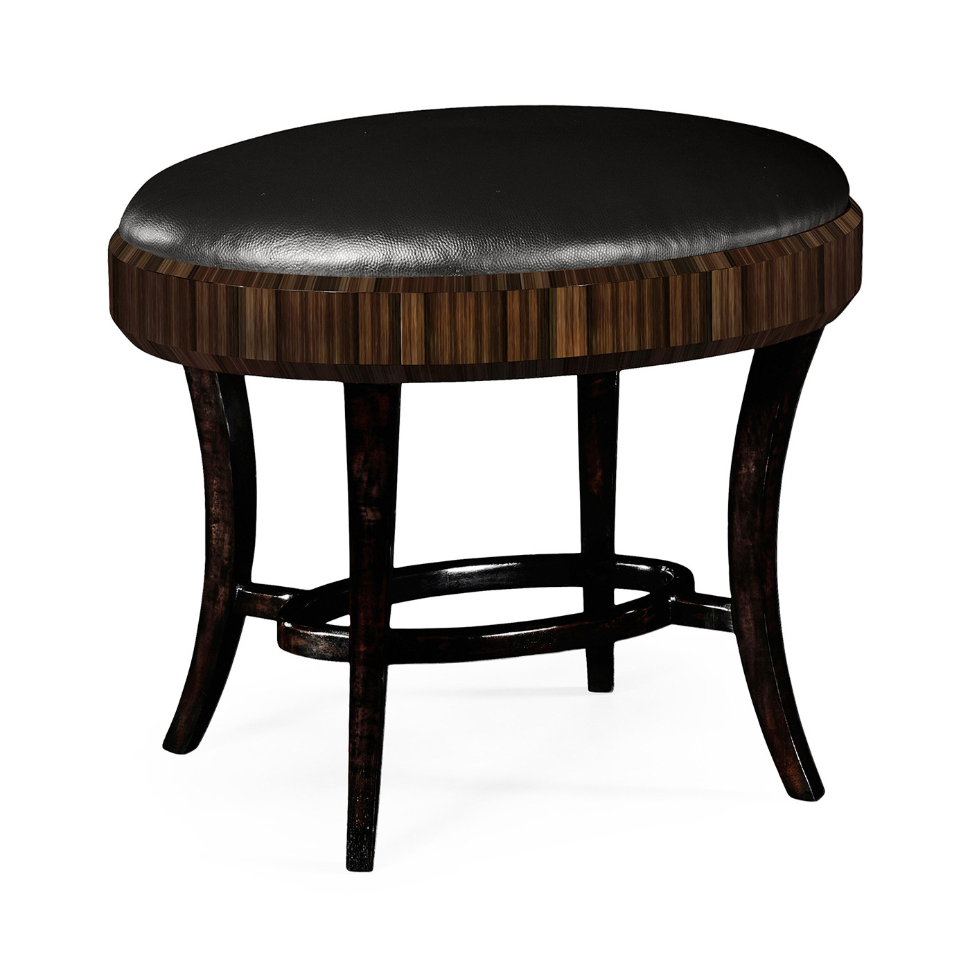 Rectangular Art Deco Macassar Ebony High Lustre Dressing Stool