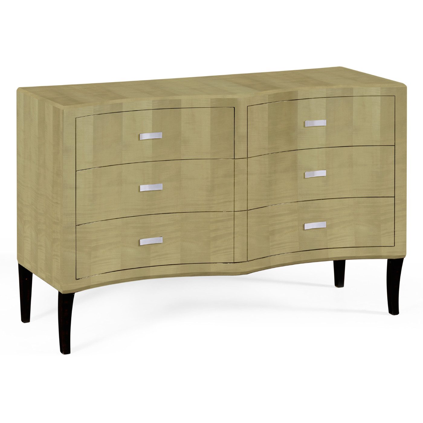 Art Deco Double Concave Chest of Drawers with Brass