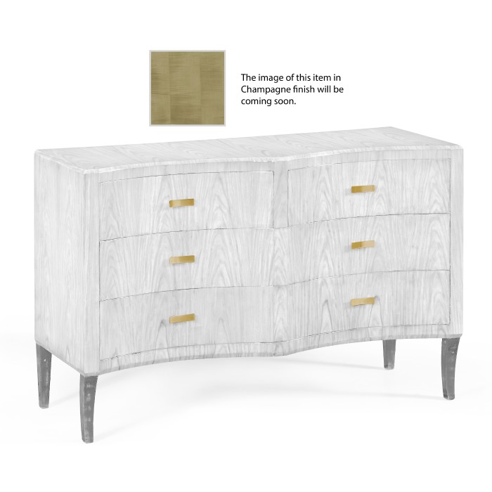 Art Deco Double Concave Chest of Drawers with Brass