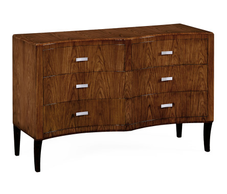 Art Deco double concave chest of drawers with stainless steel (High lustre)