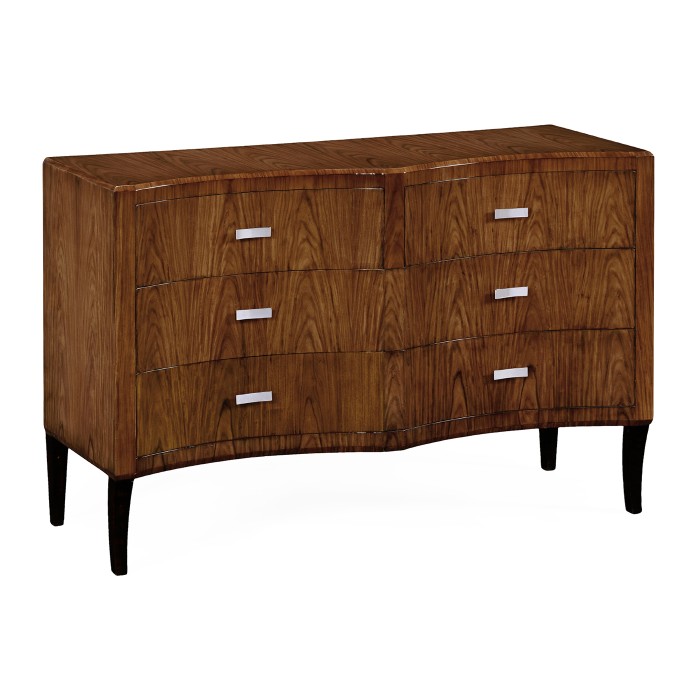 Art deco double concave chest of drawers with stainless steel (Satin)