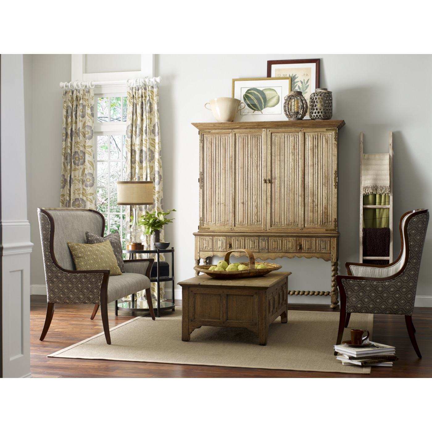 High Curved Back Upholstered Settee