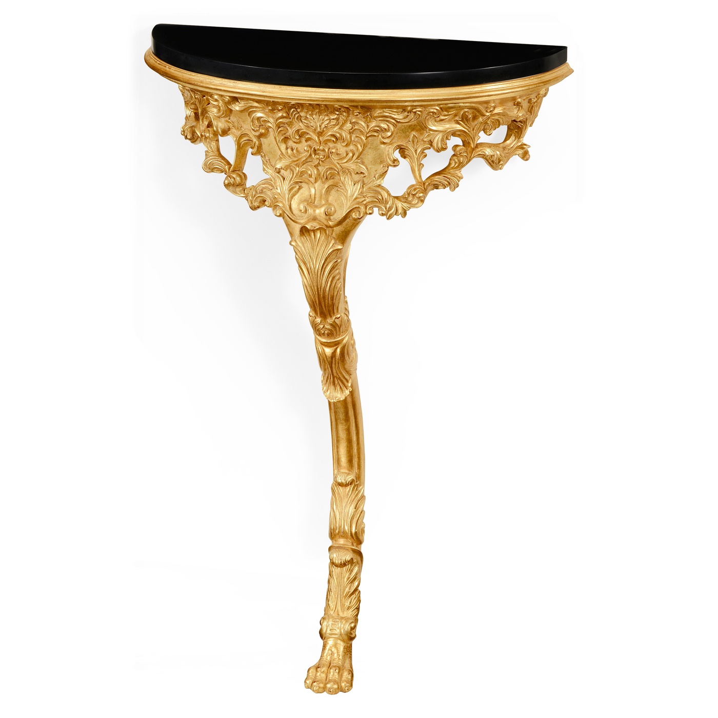 Carved & gilded bracket console (Black marble top)