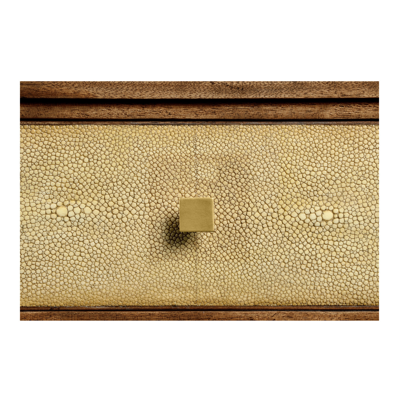 Ivory Faux Shagreen Rectangular Side Table