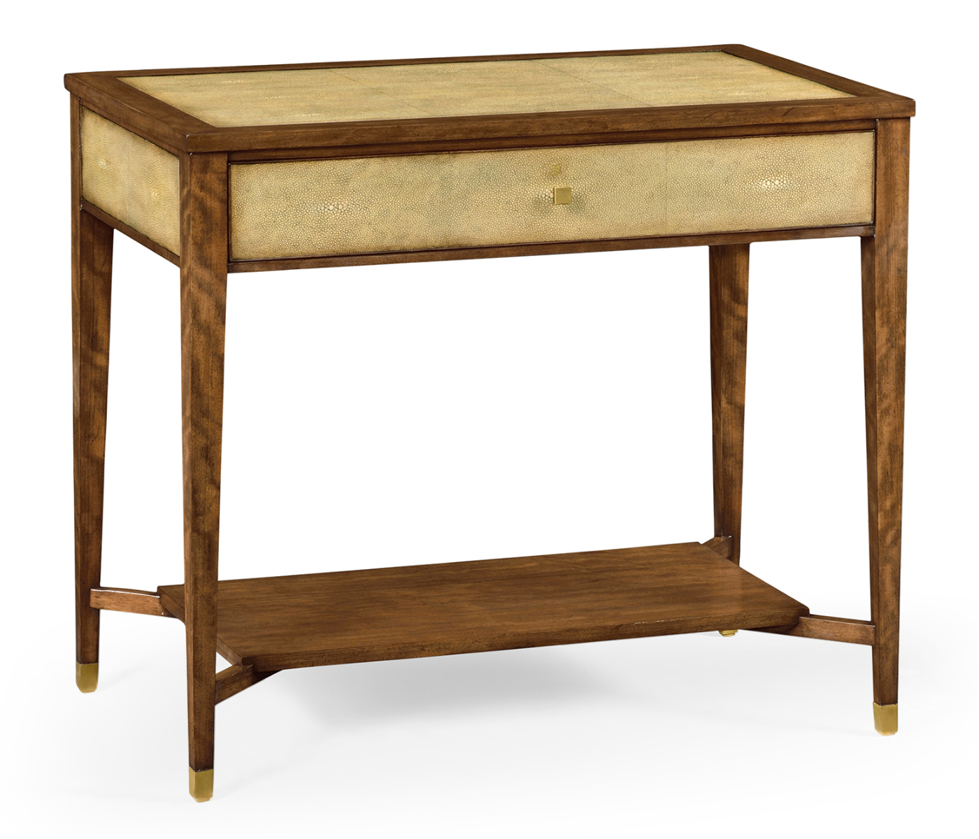 Ivory Shagreen Rectangular Sofa Table with Drawer