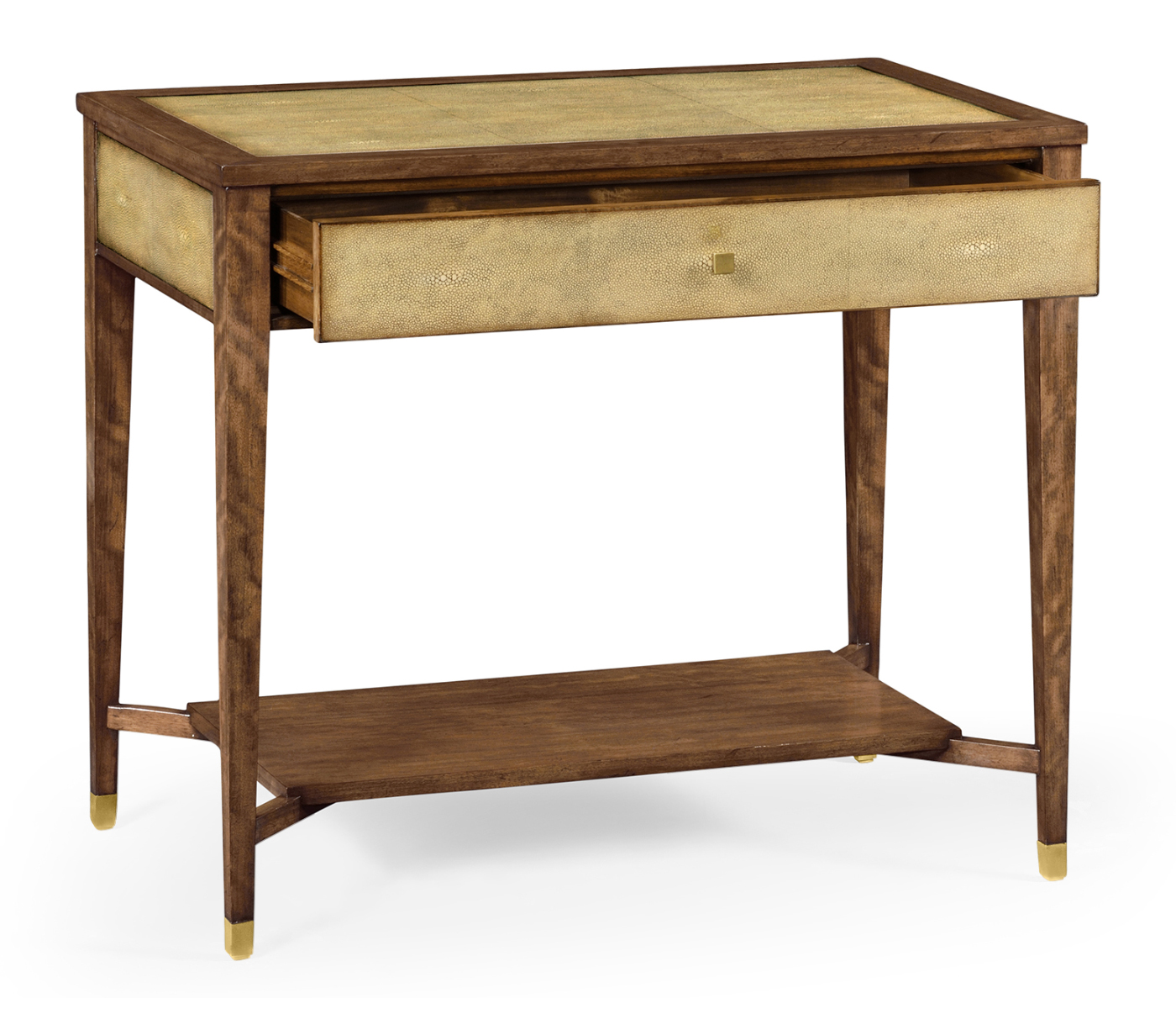 Ivory Shagreen Rectangular Sofa Table with Drawer