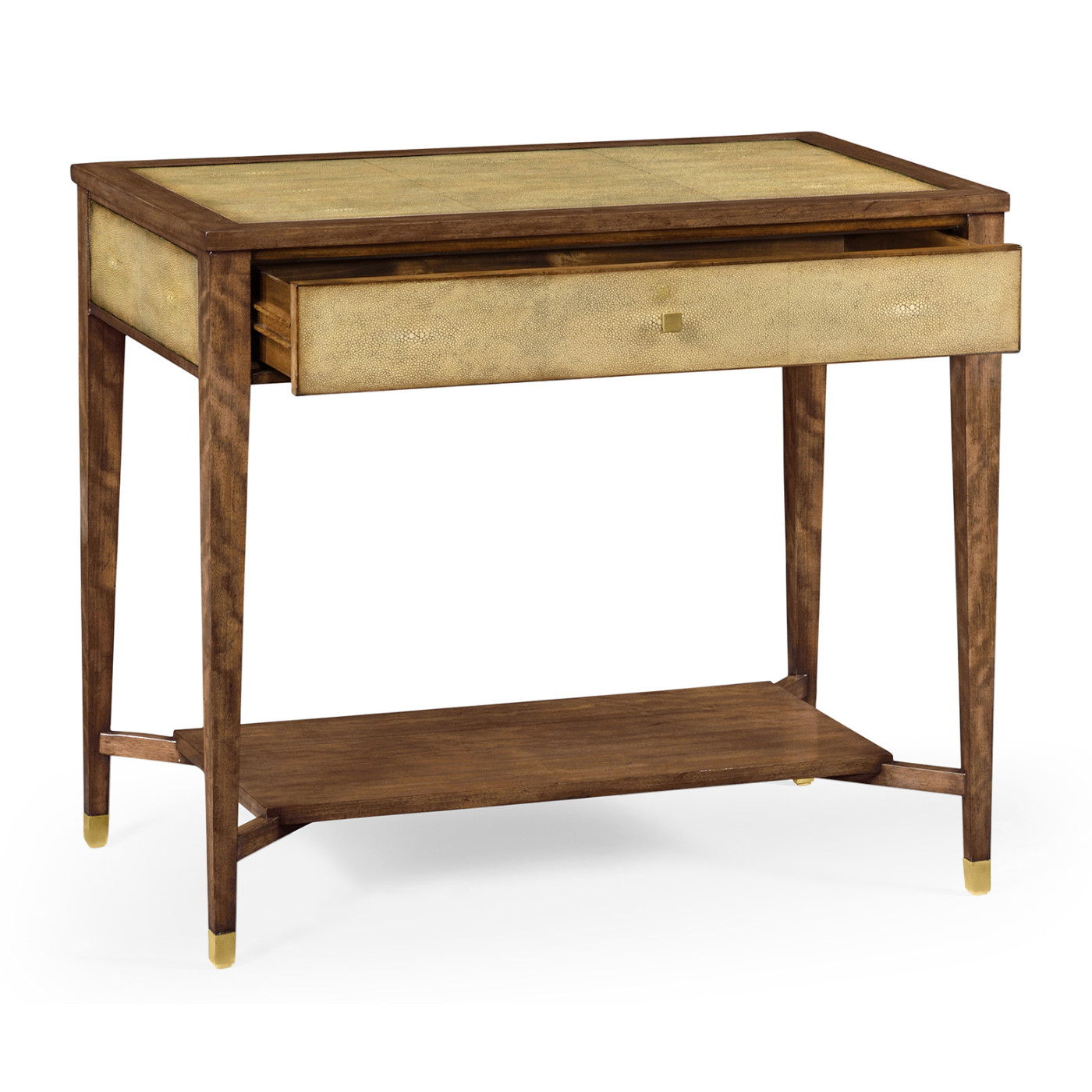 Ivory Shagreen Rectangular Sofa Table with Drawer