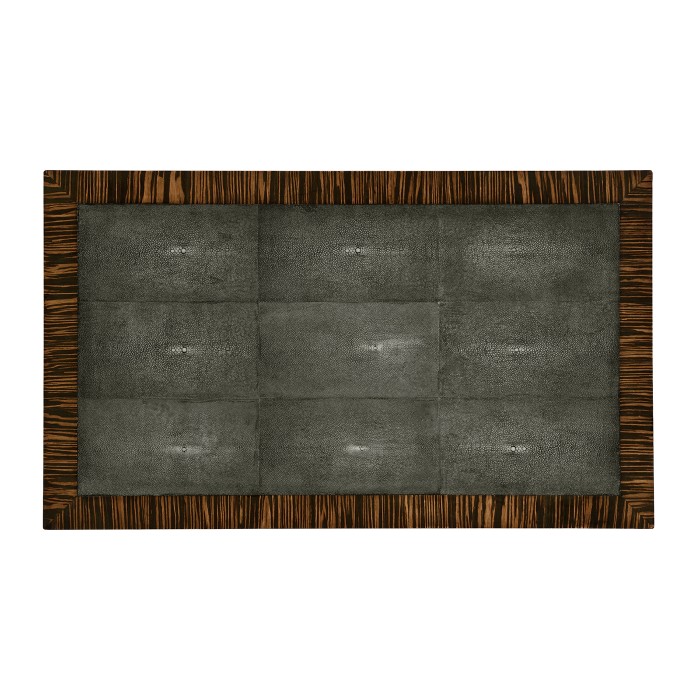 Faux Macassar Ebony & Anthracite Shagreen Sofa Table