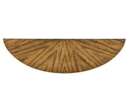 Argentinian walnut veneered demilune console