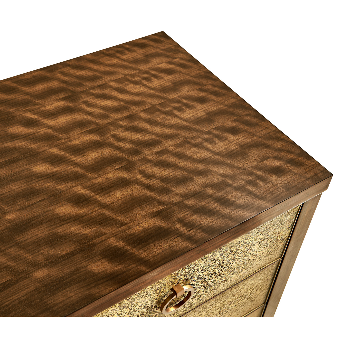 Ivory Faux Shagreen 3-Drawer Chest of Drawers