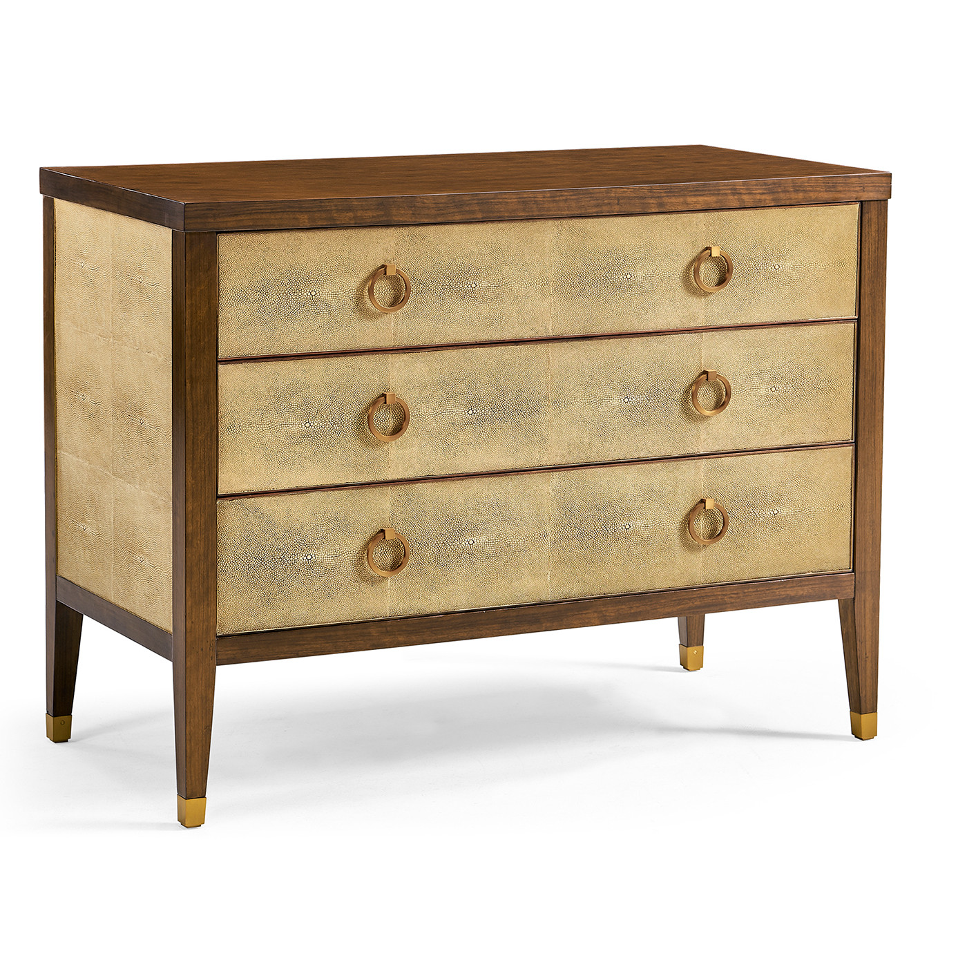 Ivory Faux Shagreen 3-Drawer Chest of Drawers