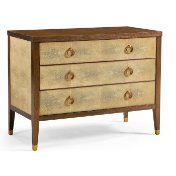 Ivory Faux Shagreen 3-Drawer Chest of Drawers