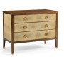 Ivory Faux Shagreen 3-Drawer Chest of Drawers