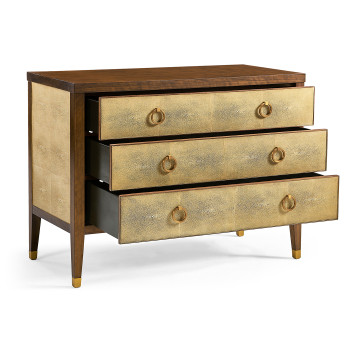 Ivory Faux Shagreen 3-Drawer Chest of Drawers