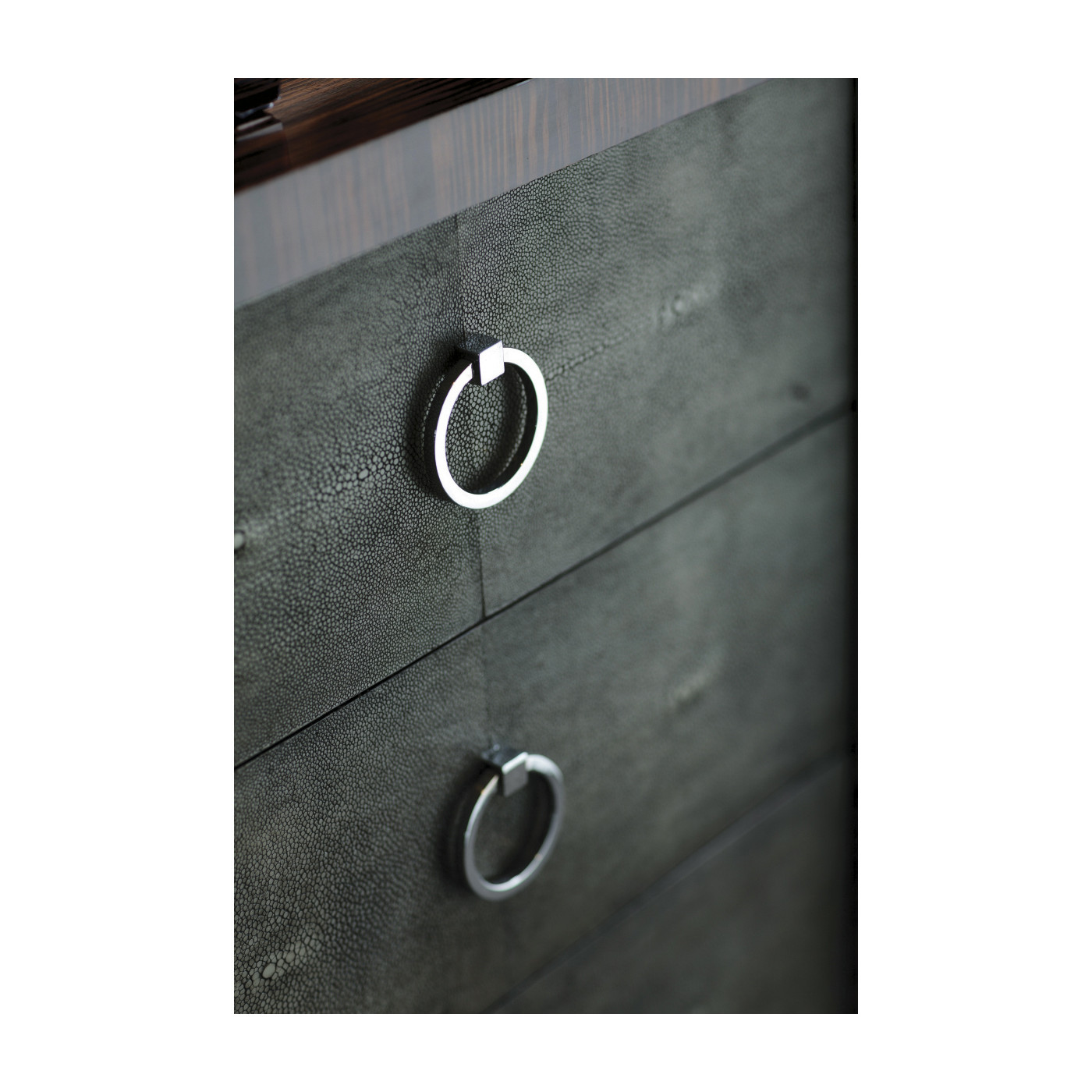 Ivory Faux Shagreen 3-Drawer Chest of Drawers