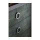 Faux Macassar Ebony & Anthracite Faux Shagreen 3-Drawers Chest of Drawers
