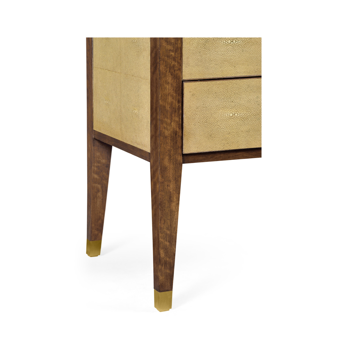 Ivory Faux Shagreen Bedside Chest of Drawers