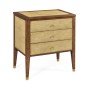 Ivory Faux Shagreen Bedside Chest of Drawers