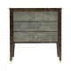 Faux Macassar Ebony & Anthracite Faux Shagreen Bedside Chest of Drawers