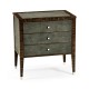Faux Macassar Ebony & Anthracite Faux Shagreen Bedside Chest of Drawers