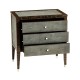 Faux Macassar Ebony & Anthracite Faux Shagreen Bedside Chest of Drawers