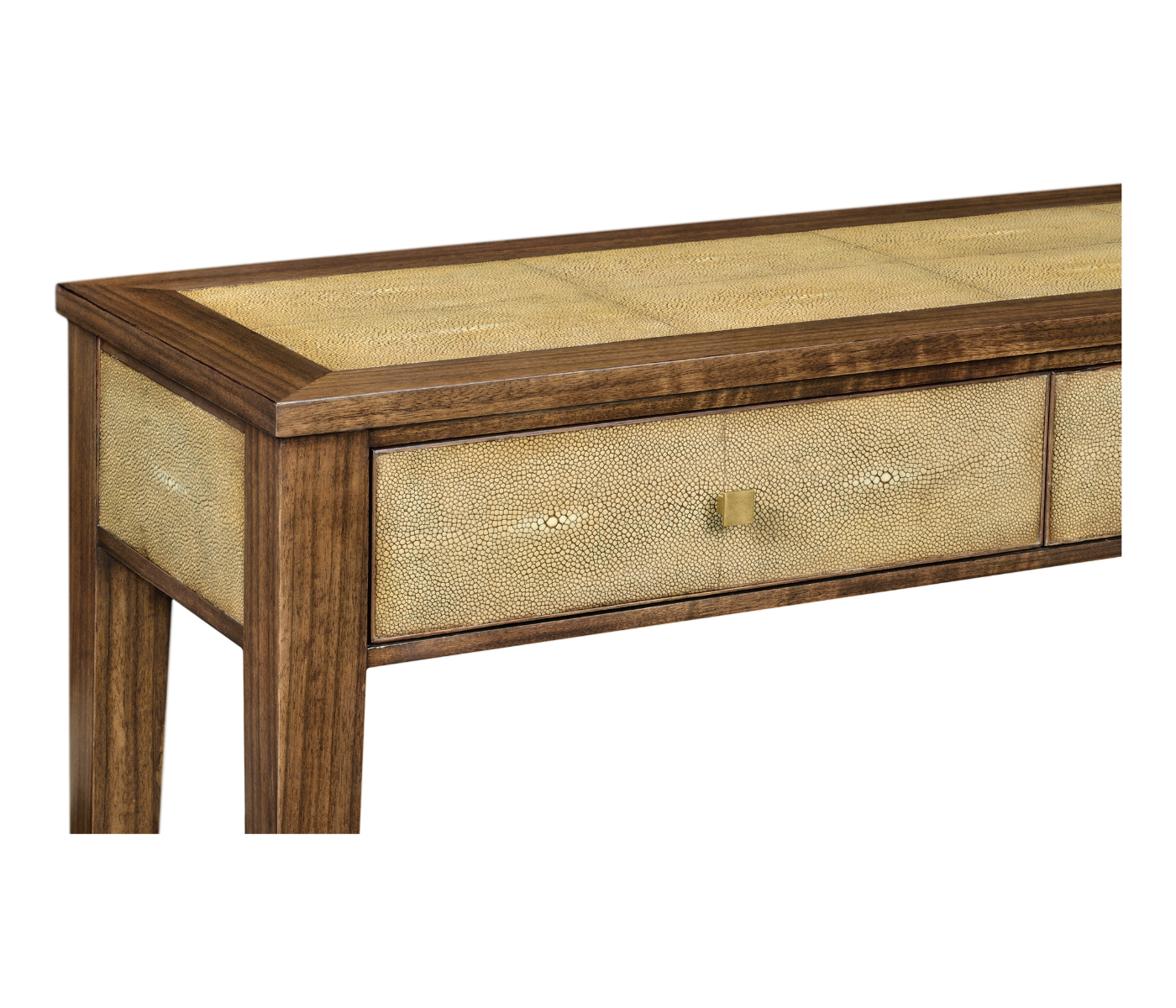 Ivory Faux Shagreen Console