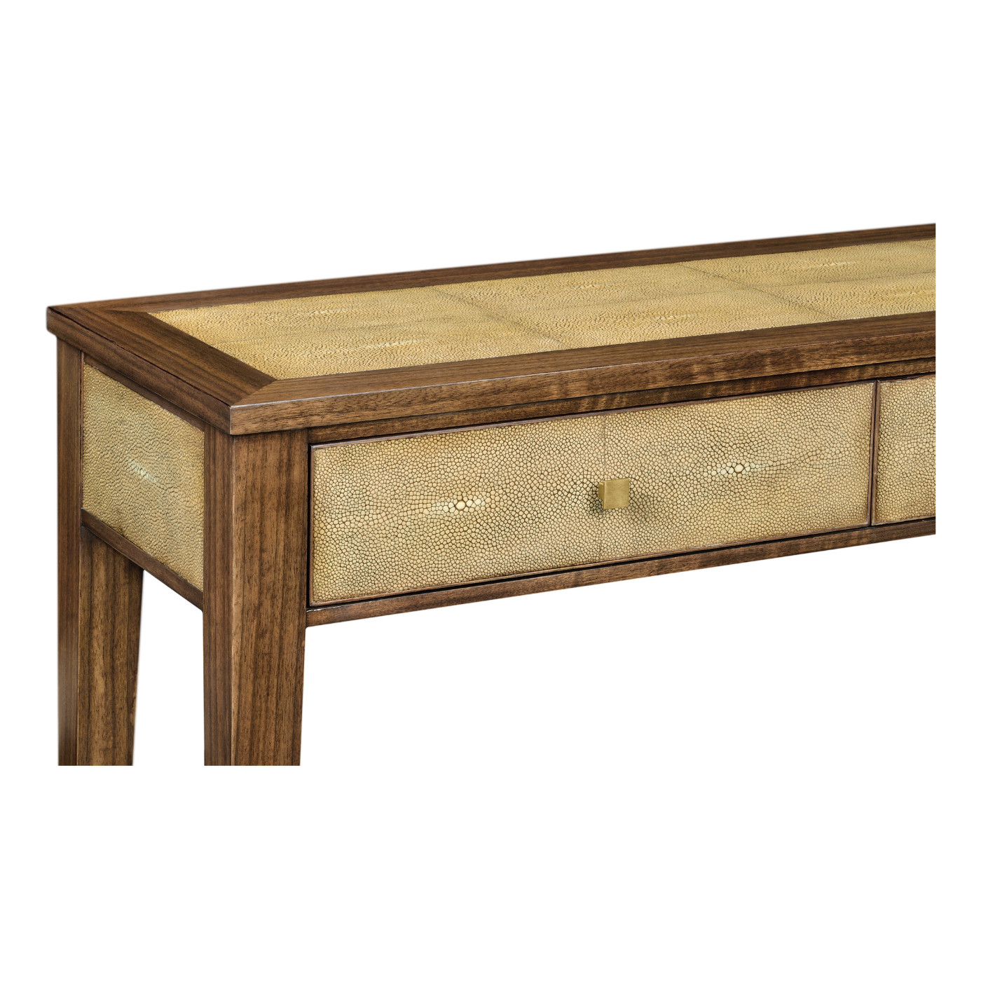 Ivory Faux Shagreen Console