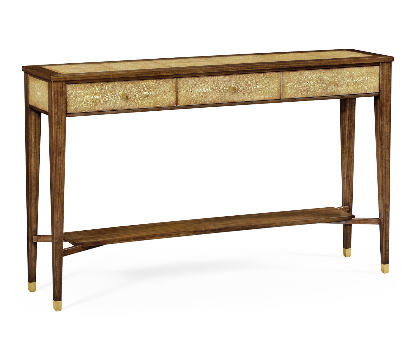 Ivory Faux Shagreen Console