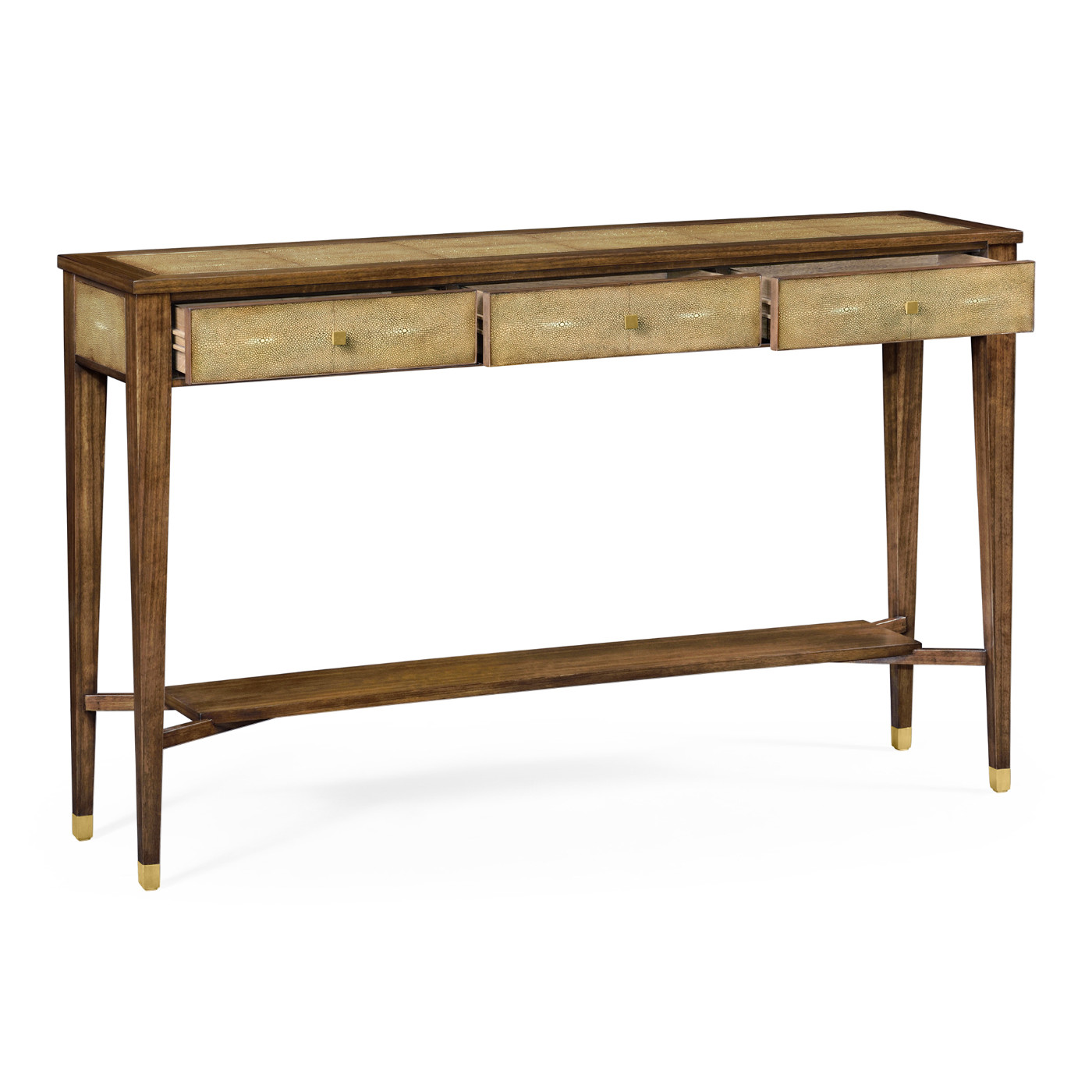 Ivory Faux Shagreen Console