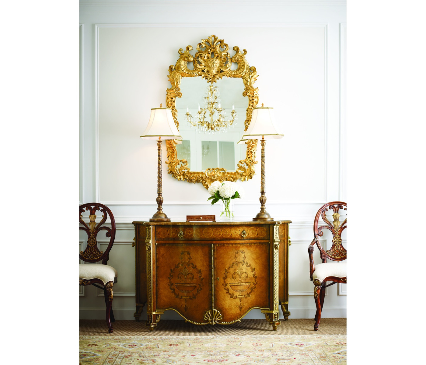 Finely carved & gilded rococo style mirror