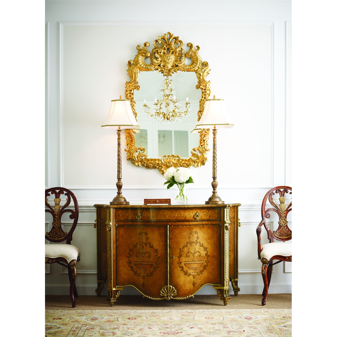 Finely carved & gilded rococo style mirror