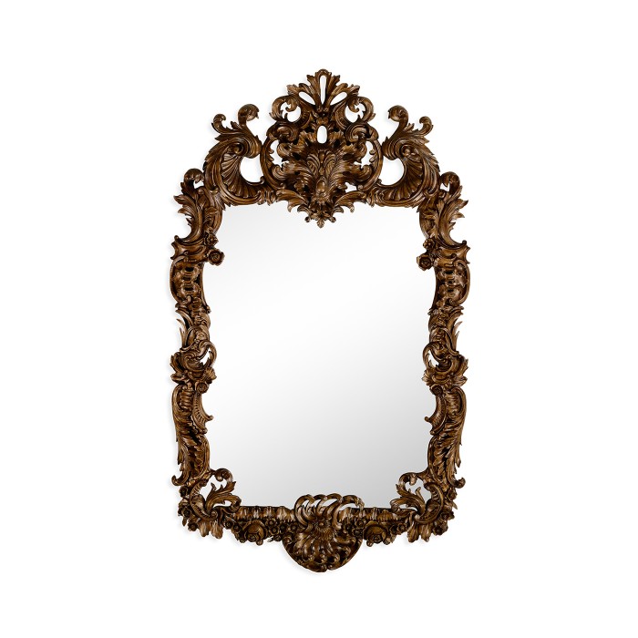 Finely carved walnut rococo style mirror