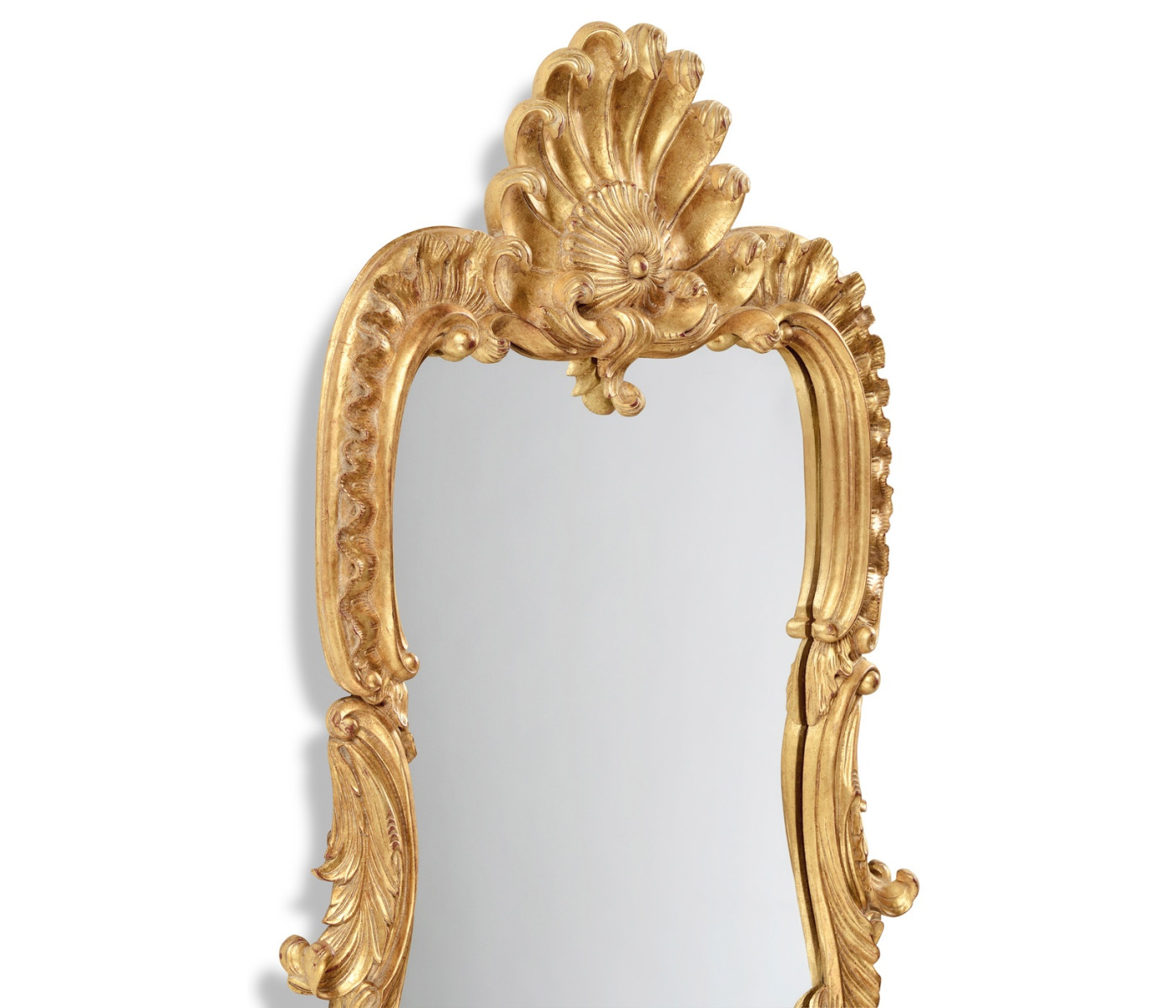 Tall Gilded Mirror with Scallop Shell
