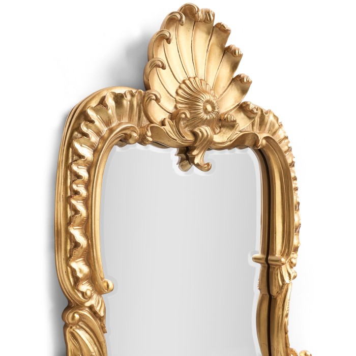 Tall Gilded Mirror with Scallop Shell