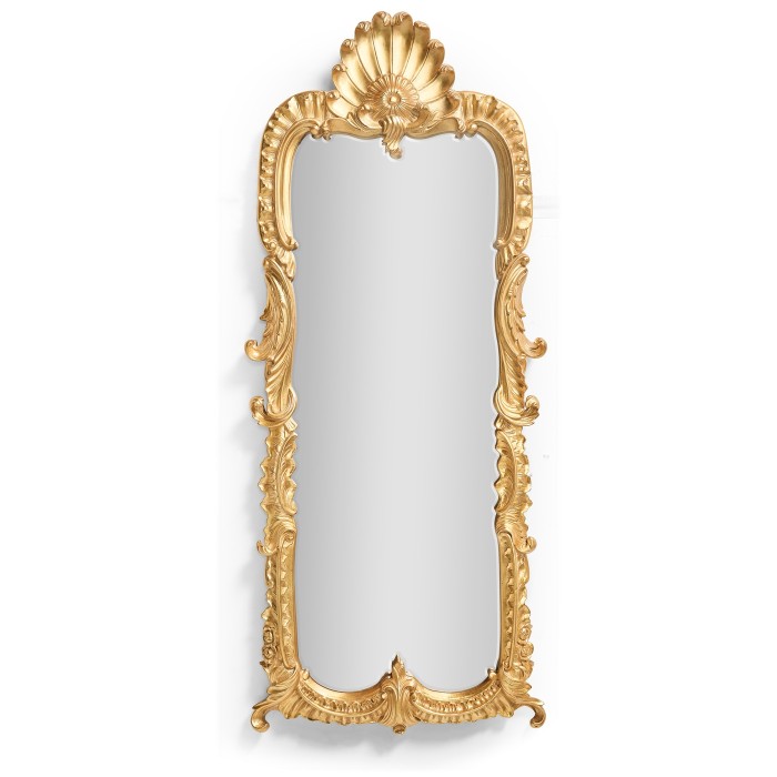 Tall Gilded Mirror with Scallop Shell