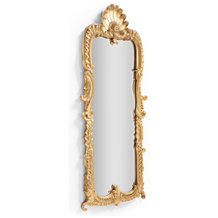 Tall Gilded Mirror with Scallop Shell