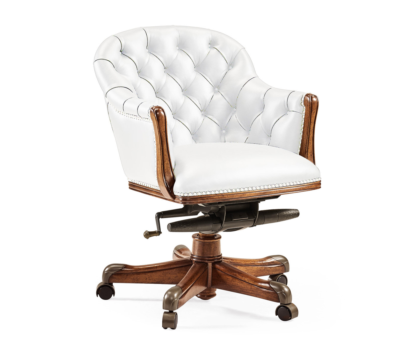 Chesterfield Style Walnut Office Chair