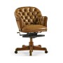 Chesterfield Style Walnut Office Chair