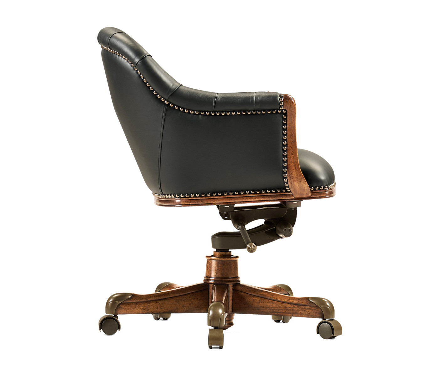 Chesterfield Style Walnut Office Chair