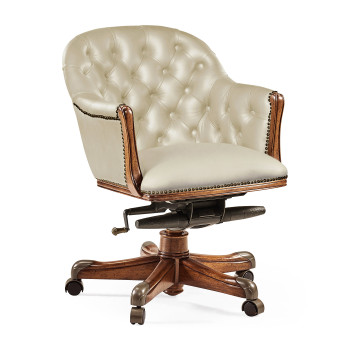 Chesterfield Style Walnut Office Chair