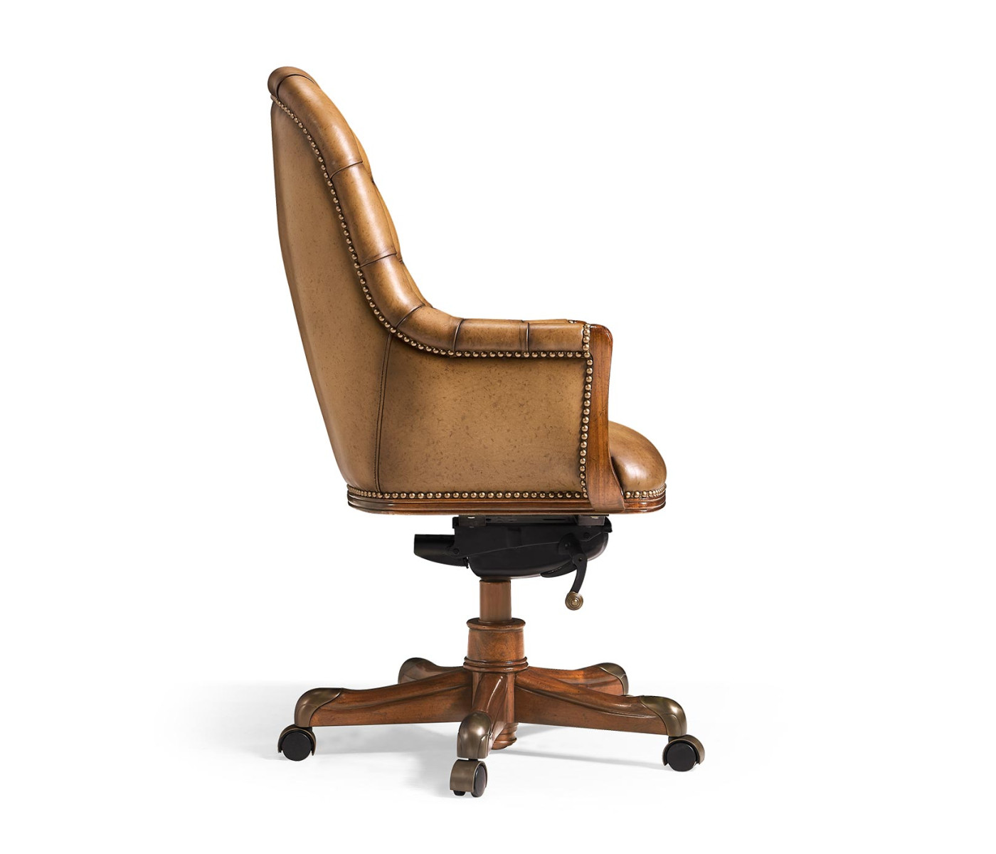 Chesterfield Style High Back Walnut Office Chair