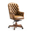 Chesterfield Style High Back Walnut Office Chair